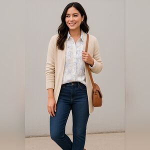 Coldwater Creek Floral Button-Up Blouse – Fall Layered Look